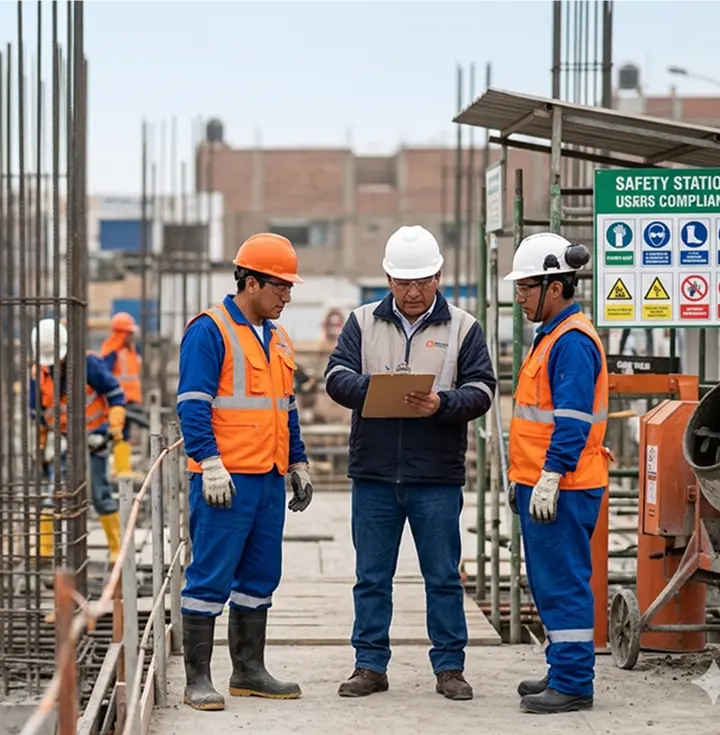 Especialistas de Aliza Seguros verificando cumplimiento de SCTR en obra ante SUNAFIL